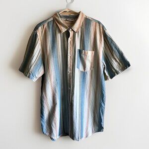 Vans Off The Wall Button Up Collared Shirt Striped Men’s Size XL